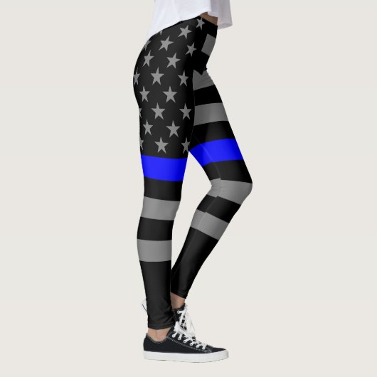 Thin Blue Line American Flag grafische mode op Leggings (Rechts)