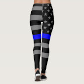 Thin Blue Line American Flag grafische mode op Leggings (Achterkant)