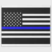 Thin Blue Line American Flag Graphic Decor Cadeaupapier (Vlak)