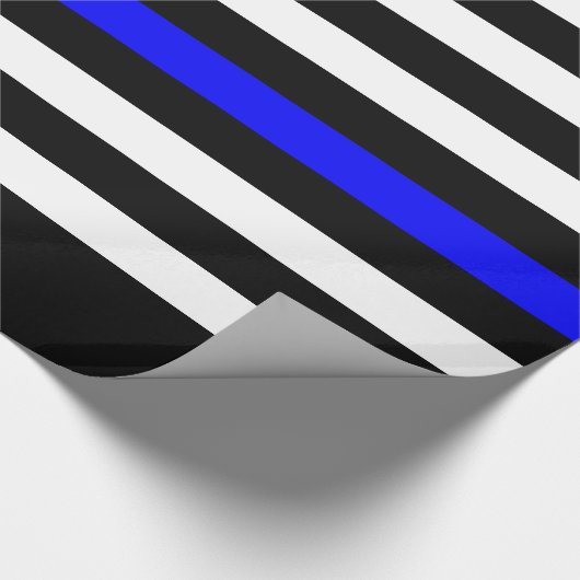 Thin Blue Line American Flag Graphic Decor Cadeaupapier (Hoek)