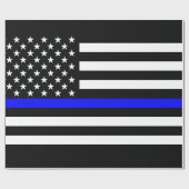 Thin Blue Line American Flag Graphic Decor Cadeaupapier (Vlak)