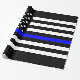 Thin Blue Line American Flag Graphic Decor Cadeaupapier
