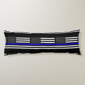 Thin Blue Line American Flag Graphic Decor Lichaamskussen (Achterkant)