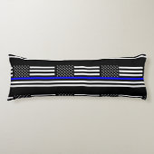 Thin Blue Line American Flag Graphic Decor Lichaamskussen (Voorkant)
