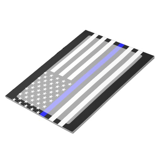 Thin Blue Line American Flag Graphic Decor Notitieblok (Schuin)