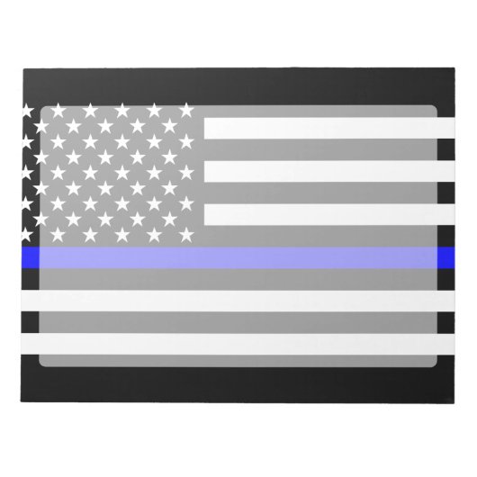Thin Blue Line American Flag Graphic Decor Notitieblok (Voorkant)