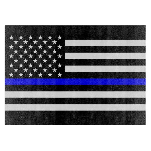 Thin Blue Line American Flag Graphic Decor Snijplank (Voorkant)