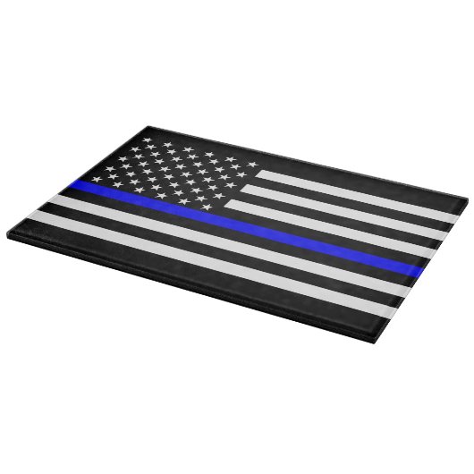 Thin Blue Line American Flag Graphic Decor Snijplank (Hoek)