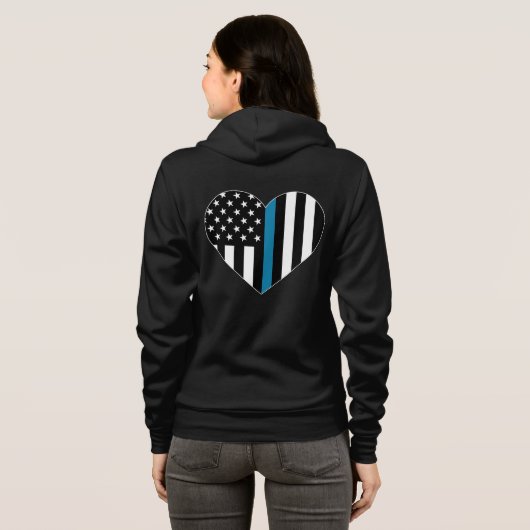 Thin Blue Line American Flag Hoodie (Achterkant volledig)