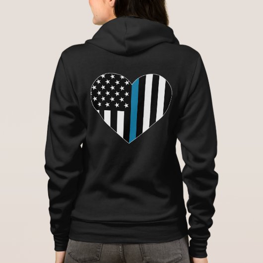 Thin Blue Line American Flag Hoodie (Achterkant)