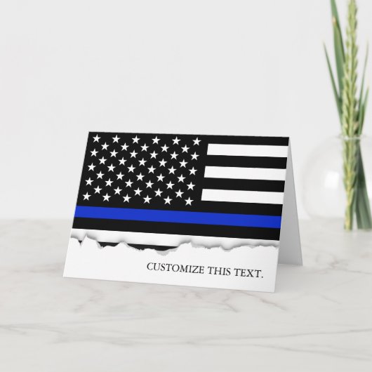 Thin Blue Line American Flag Kaart (Voorkant)