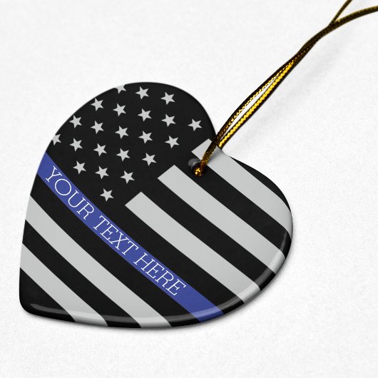 Thin Blue Line - American Flag Keramisch Ornament