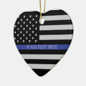 Thin Blue Line - American Flag Keramisch Ornament (Links)