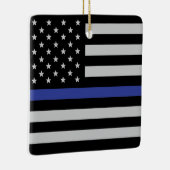 Thin Blue Line - American Flag Keramisch Ornament (Rechts)