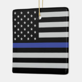 Thin Blue Line - American Flag Keramisch Ornament (Links)