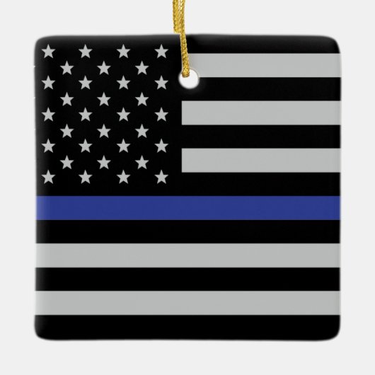 Thin Blue Line - American Flag Keramisch Ornament (Voorkant)