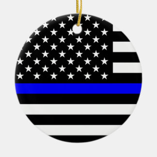 Thin Blue Line American Flag Keramisch Ornament