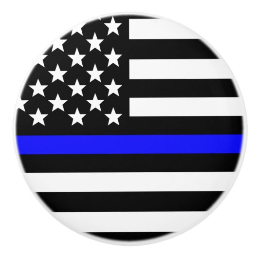 Thin Blue Line - American Flag Keramische Knop (Voorkant)