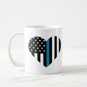Thin Blue Line American Flag Koffiemok