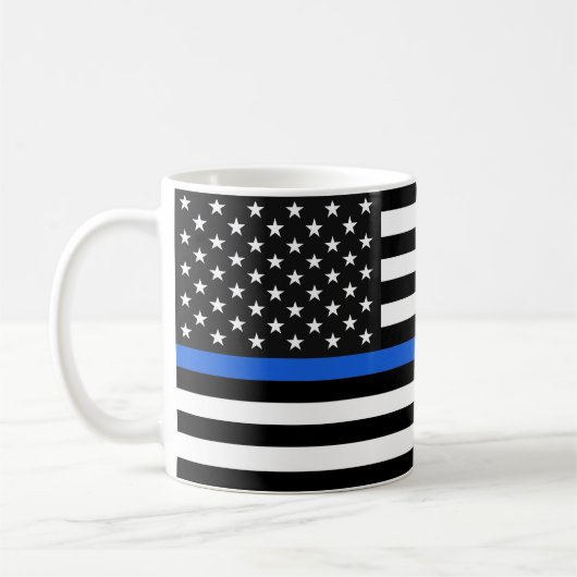 Thin Blue Line American Flag Koffiemok (Links)