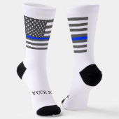 Thin Blue Line American flag law enforcement Sokken (Gebogen)