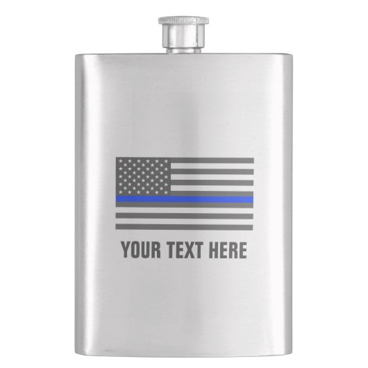 Thin blue line american flag law forcement drink flacon (Voorkant)