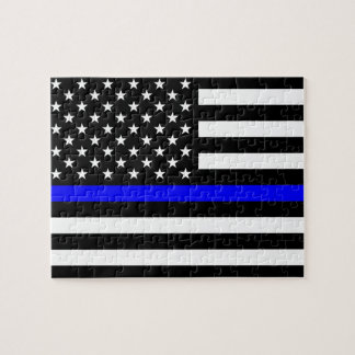 Thin Blue Line American Flag Legpuzzel