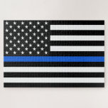 Thin Blue Line American Flag Legpuzzel<br><div class="desc">De Thin Blue Line is een symbool dat wordt gebruikt door de politie.</div>