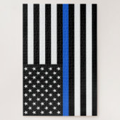 Thin Blue Line American Flag Legpuzzel (Verticaal)