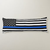 Thin Blue Line American Flag Lichaamskussen (Achterkant)