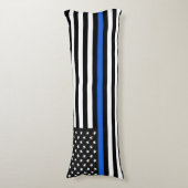Thin Blue Line American Flag Lichaamskussen (Voorkant Verticaal)