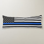 Thin Blue Line American Flag Lichaamskussen (Voorkant)