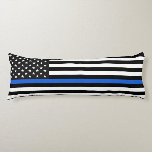 Thin Blue Line American Flag Lichaamskussen (Voorkant)