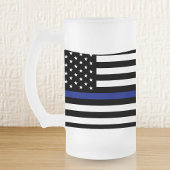 Thin Blue Line - American Flag Matglas Bierpul