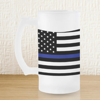 Thin Blue Line - American Flag Matglas Bierpul