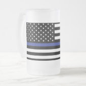 Thin Blue Line - American Flag Matglas Bierpul (Voorkant links)