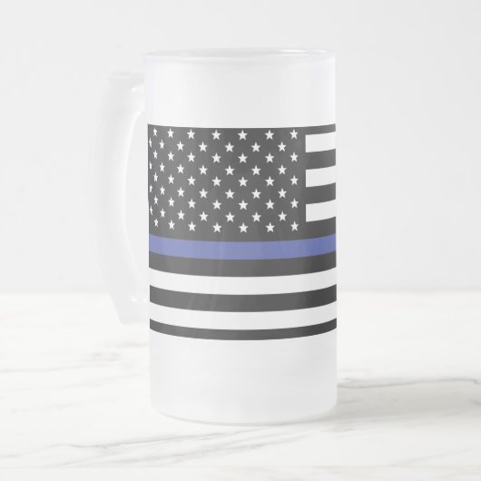 Thin Blue Line - American Flag Matglas Bierpul (Voorkant links)