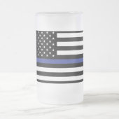 Thin Blue Line - American Flag Matglas Bierpul (Center)