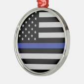 Thin Blue Line - American Flag Metalen Ornament (Links)