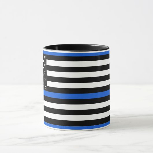 Thin Blue Line American Flag Mok (Midden)