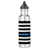 Thin Blue Line American Flag Monogram Waterfles (Rechts)
