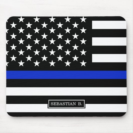 Thin Blue Line American Flag Muismat (Voorkant)