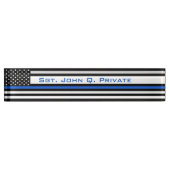 Thin Blue Line American Flag Naambordje (Voorkant)
