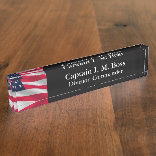 Thin Blue Line American Flag Naambordje (Zijkant)