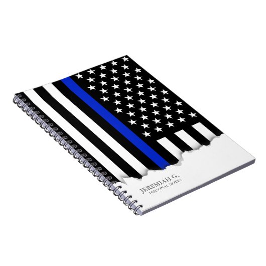Thin Blue Line American Flag Notitieboek (Rechterzijde)
