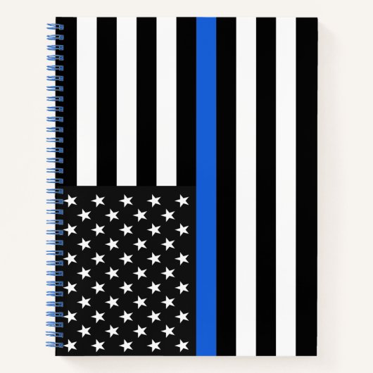 Thin Blue Line American Flag Notitieboek (Voorkant)