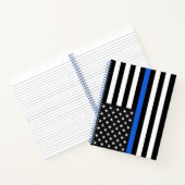 Thin Blue Line American Flag Notitieboek (Binnen)