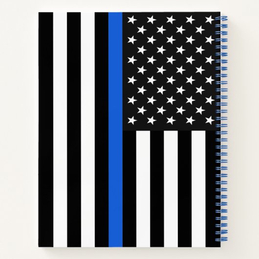 Thin Blue Line American Flag Notitieboek (Achterkant)