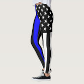 Thin Blue Line American Flag op afbeelding Leggings (Links)
