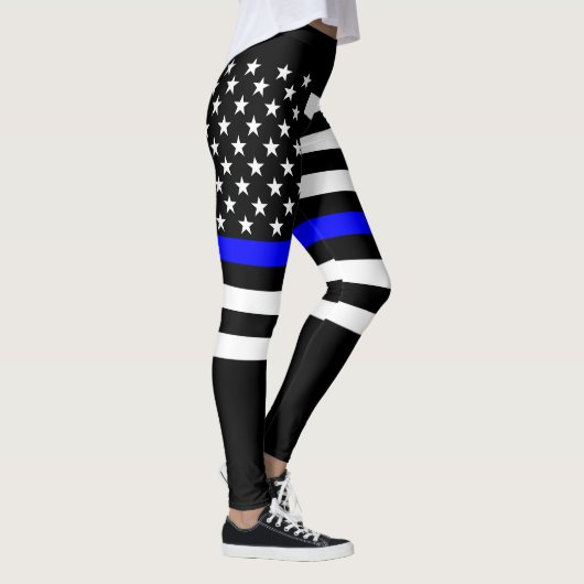 Thin Blue Line American Flag op afbeelding Leggings (Rechts)